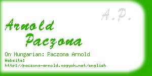 arnold paczona business card